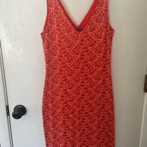 Velvet by Graham & Spencer Coral  V-Neck Dress size Medium